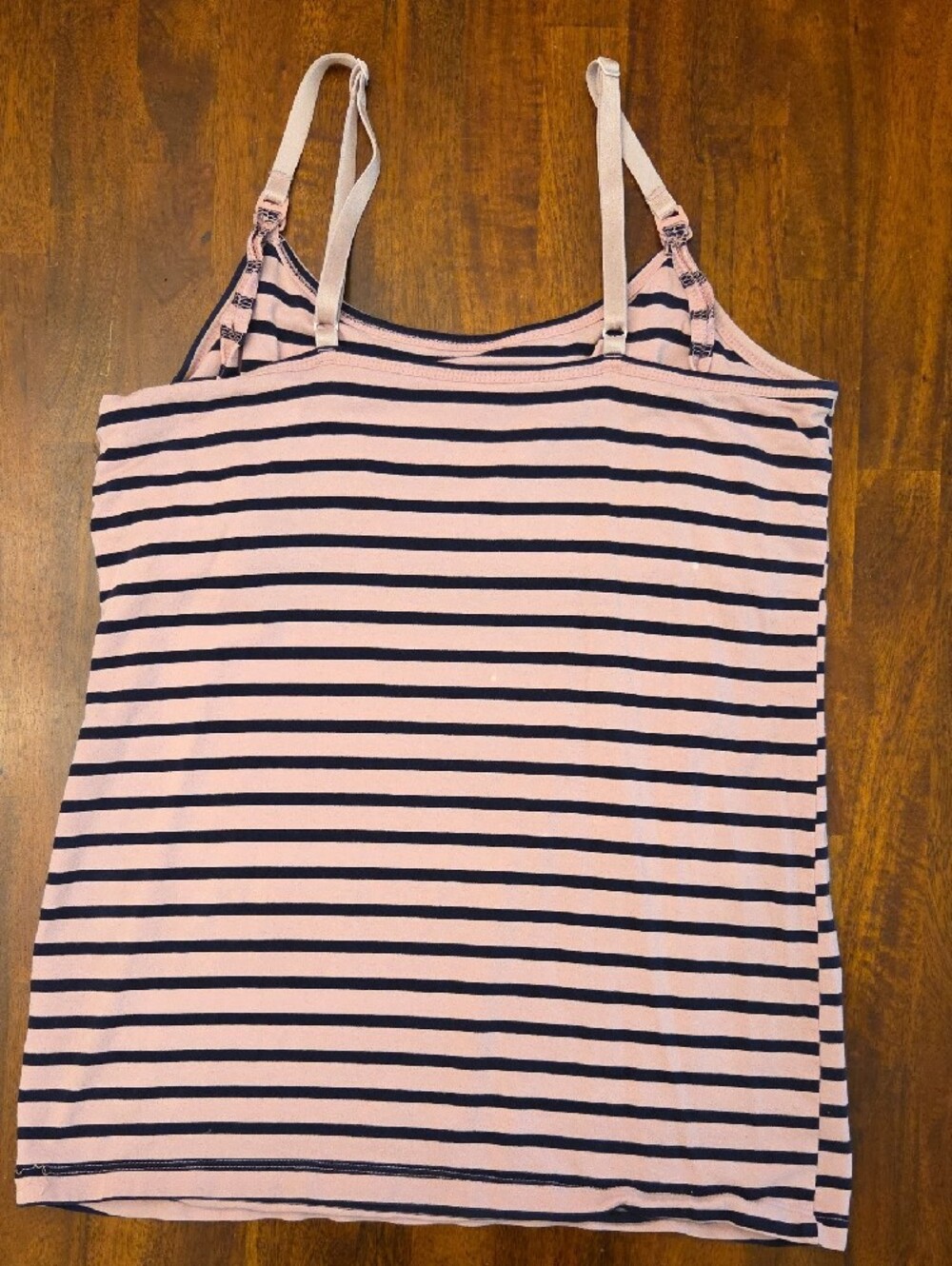Motherhood Women’s Pink & Navy Striped Nursing - Picture 3 of 4